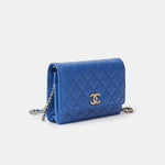 Chanel Wallet on Chain Blue Caviar Gold-Tone Metal