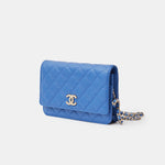 Chanel Wallet on Chain Blue Caviar Gold-Tone Metal
