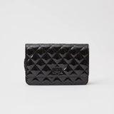 Chanel 2.55 Wallet on Chain Black Patent Calfskin So Black