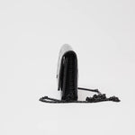 Chanel 2.55 Wallet On Chain Black Patent Calfskin Black Metal