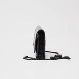 Chanel 2.55 Wallet On Chain Black Patent Calfskin Black Metal