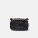 Chanel Mini Flap Bag Black Lambskin Gold-Tone Metal with Heart Chain