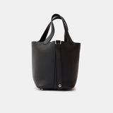 Hermès Picotin 18 Black Clemence PHW