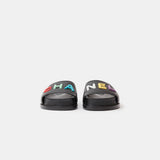 Chanel Black Multicolor Lambskin Mules