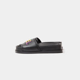 Chanel Black Multicolor Lambskin Mules
