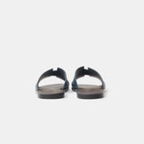 Hermes Izmir Bleu Canard/ Marron Ebene Epsom Sandals