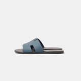 Hermes Izmir Bleu Canard/ Marron Ebene Epsom Sandals