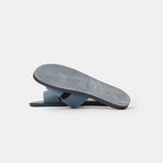 Hermes Izmir Bleu Canard/ Marron Ebene Epsom Sandals