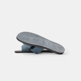 Hermes Izmir Bleu Canard/ Marron Ebene Epsom Sandals