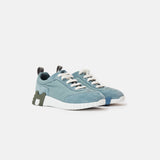 Hermès Bouncing Bleu Pinede Parachute Fabric Suede Sneakers