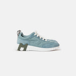 Hermès Bouncing Bleu Pinede Parachute Fabric Suede Sneakers