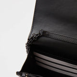 Chanel 2.55 Wallet On Chain Black Patent Calfskin Black Metal