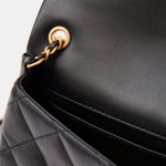 Chanel Mini Flap Bag Black Lambskin Gold-Tone Metal with Heart Chain
