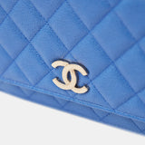 Chanel Wallet on Chain Blue Caviar Gold-Tone Metal