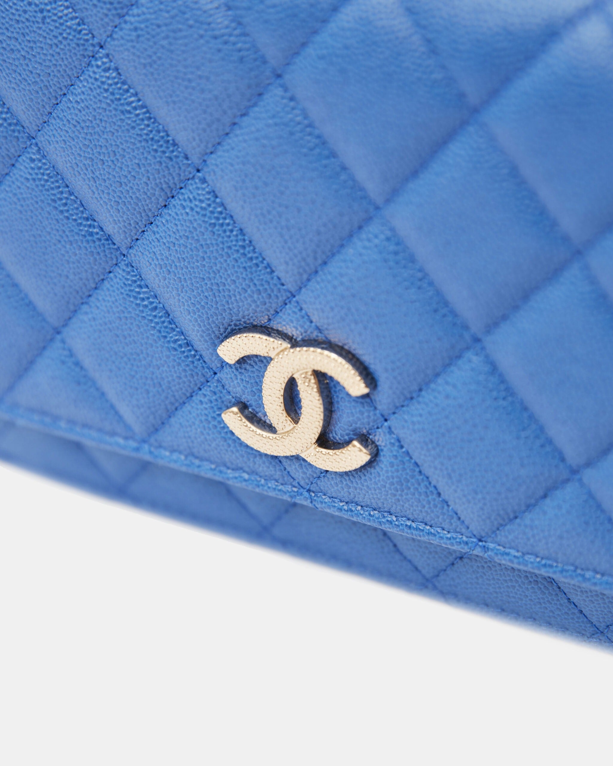 Chanel Wallet on Chain Blue Caviar Gold-Tone Metal