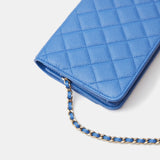 Chanel Wallet on Chain Blue Caviar Gold-Tone Metal