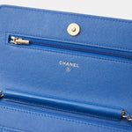 Chanel Wallet on Chain Blue Caviar Gold-Tone Metal