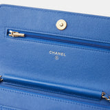 Chanel Wallet on Chain Blue Caviar Gold-Tone Metal
