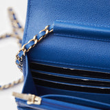 Chanel Wallet on Chain Blue Caviar Gold-Tone Metal