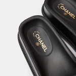 Chanel Black Multicolor Lambskin Mules