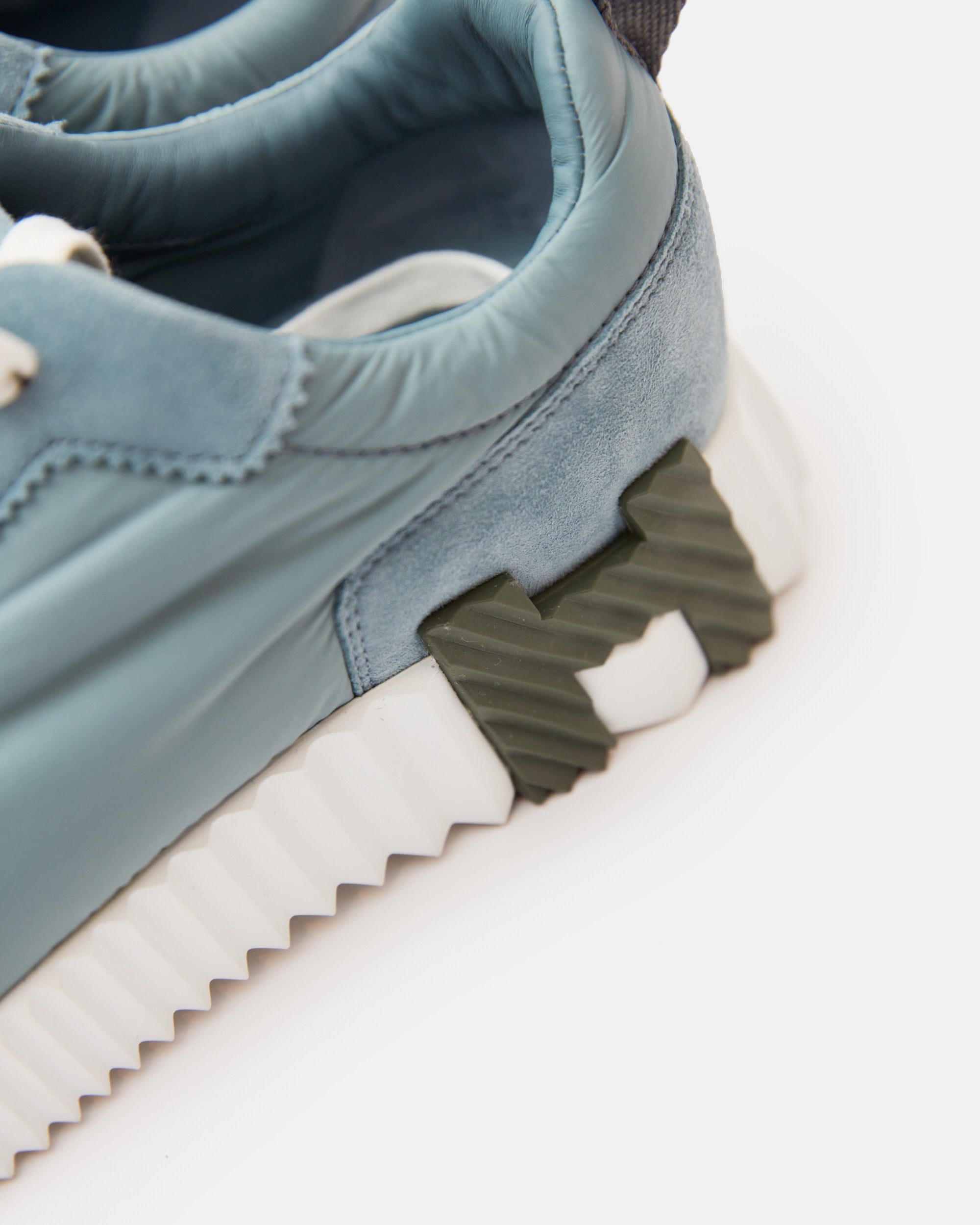 Hermès Bouncing Bleu Pinede Parachute Fabric Suede Sneakers
