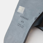 Hermes Izmir Bleu Canard/ Marron Ebene Epsom Sandals
