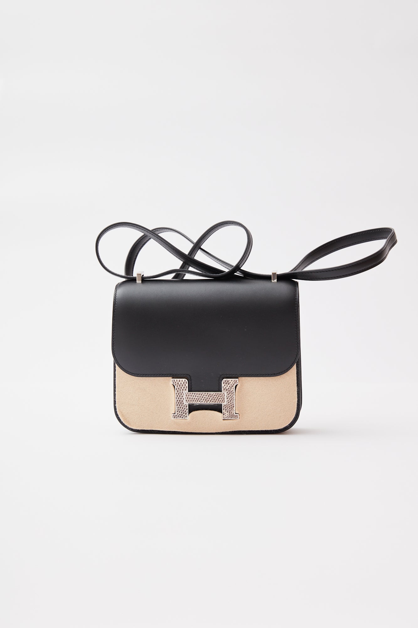 Hermès Constance 18 Black/Ombre Monsieur/Lizard PHW