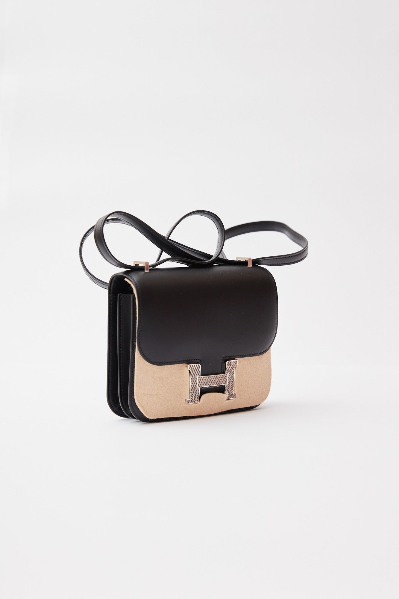 Hermès Constance 18 Black/Ombre Monsieur/Lizard PHW