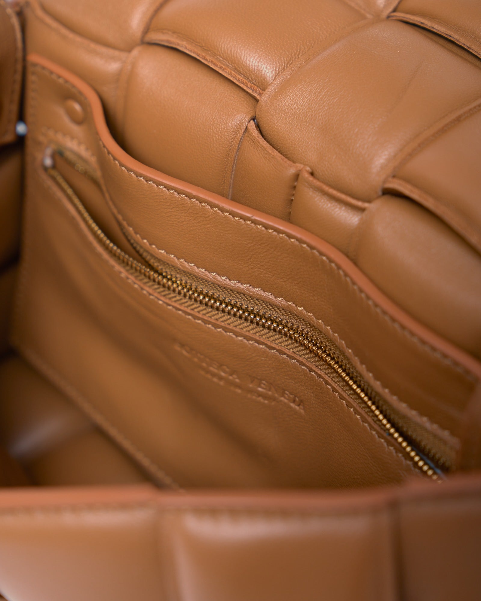 Bottega Veneta Padded Cassette Caramel