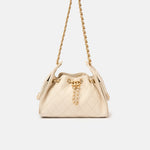 Chanel 25 shoulder bag in beige color and grained calfskin material in GHW 