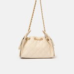 Chanel 25 shoulder bag in beige color and grained calfskin material in GHW 