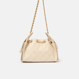 Chanel 25 shoulder bag in beige color and grained calfskin material in GHW 