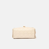 Chanel 25 shoulder bag in beige color and grained calfskin material in GHW 