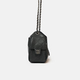Chanel 25 shoulder bag in black color and grained calfskin material in PHW 