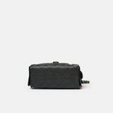 Chanel 25 shoulder bag in black color and grained calfskin material in PHW 
