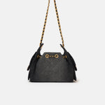 Chanel 25 shoulder bag in black color and washed denim material in GHW 