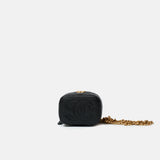 Chanel Mini Vanity Case Black Caviar Aged Gold Hardware