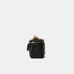 Chanel Mini Vanity Case Black Caviar Aged Gold Hardware