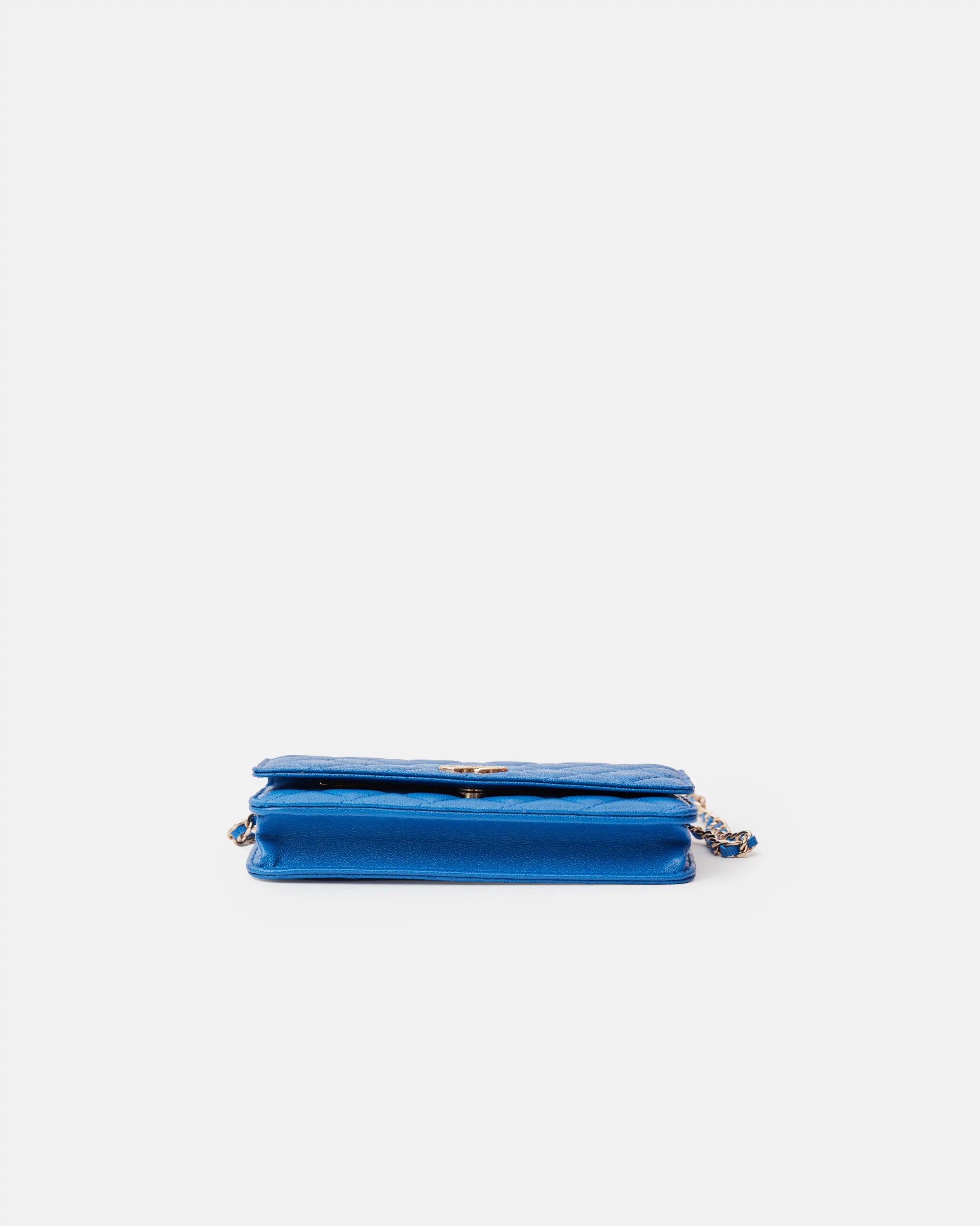 Chanel Wallet on Chain Blue Caviar Gold-Tone Metal