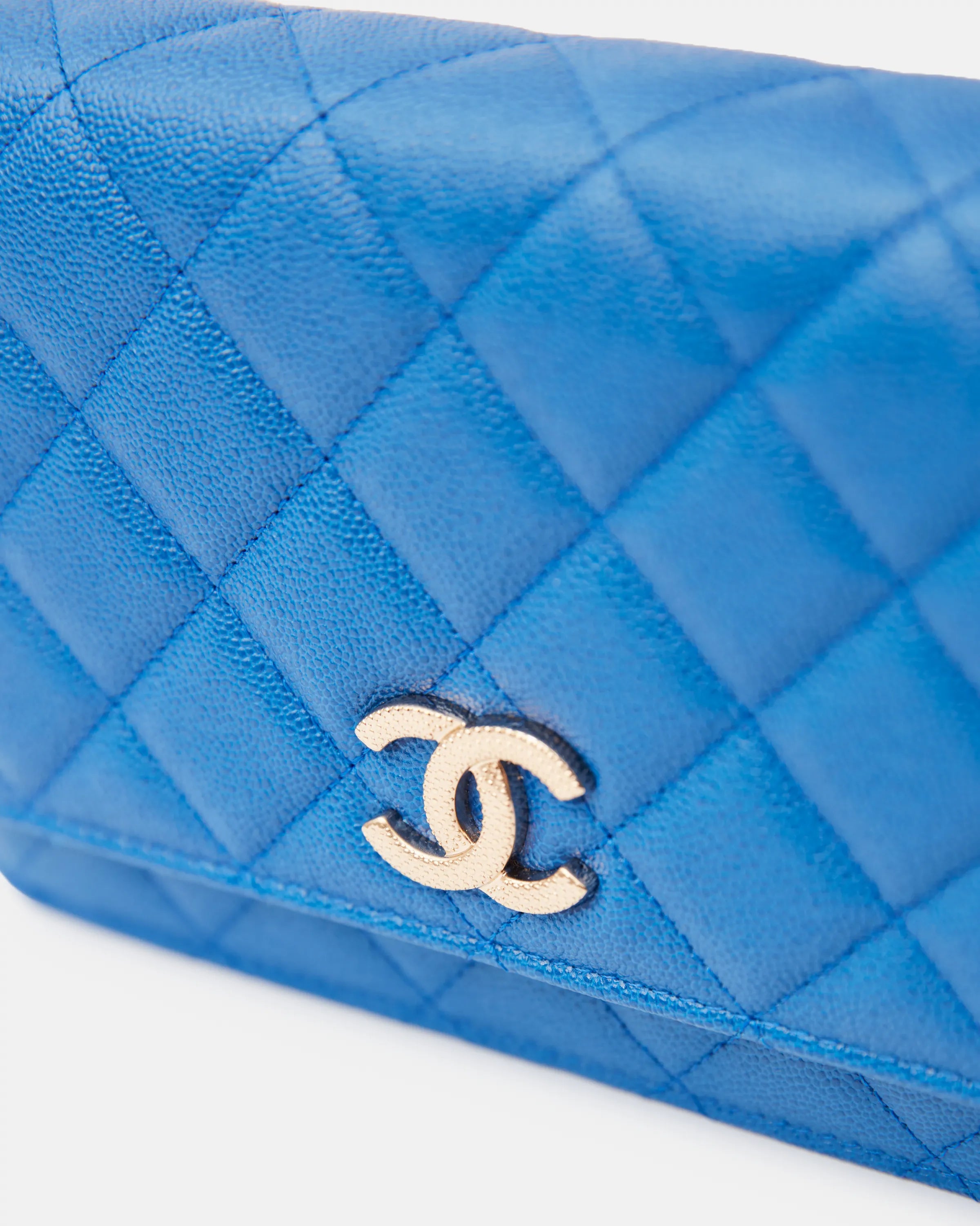 Chanel Wallet on Chain Blue Caviar Gold-Tone Metal