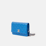 Chanel Wallet on Chain Blue Caviar Gold-Tone Metal