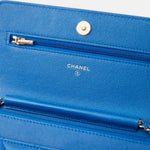 Chanel Wallet on Chain Blue Caviar Gold-Tone Metal