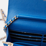 Chanel Wallet on Chain Blue Caviar Gold-Tone Metal