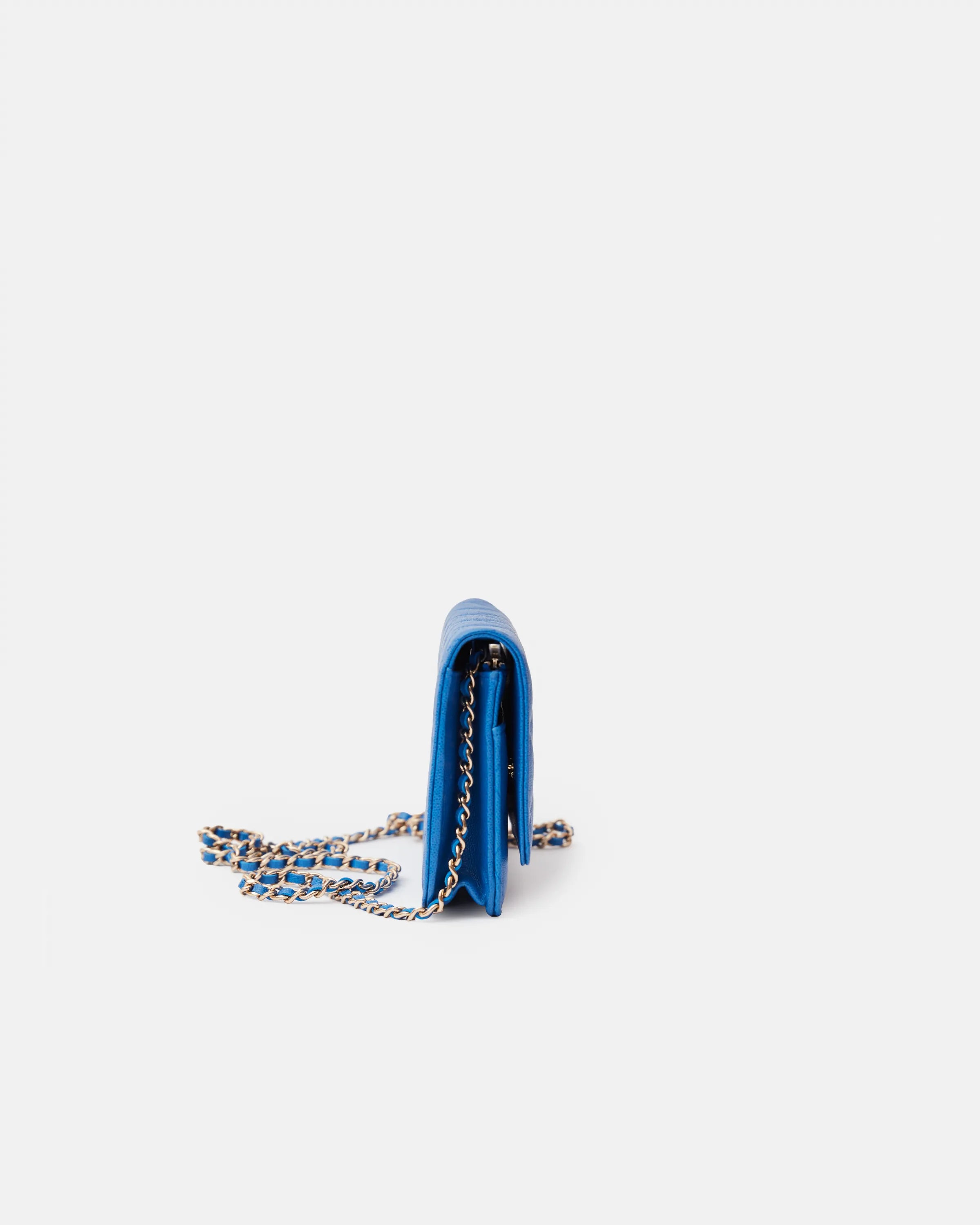 Chanel Wallet on Chain Blue Caviar Gold-Tone Metal