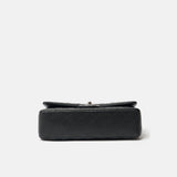 Chanel Classic Double Flap Medium Black Lambskin Silver-Tone Metal