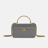 Chanel 24S Vanity Case Top Handle Grey GHW