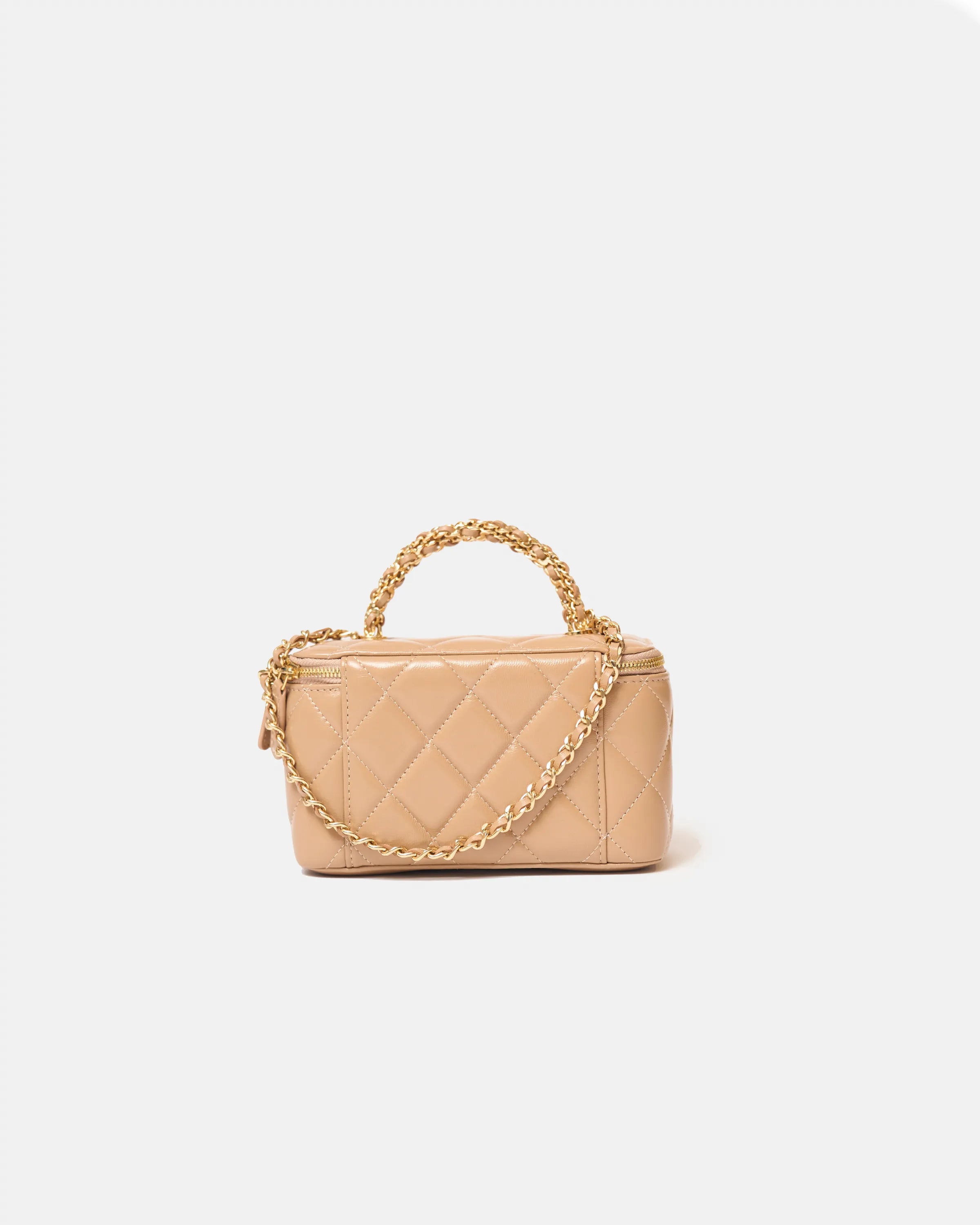 Chanel Vanity Case Lambskin Beige GHW