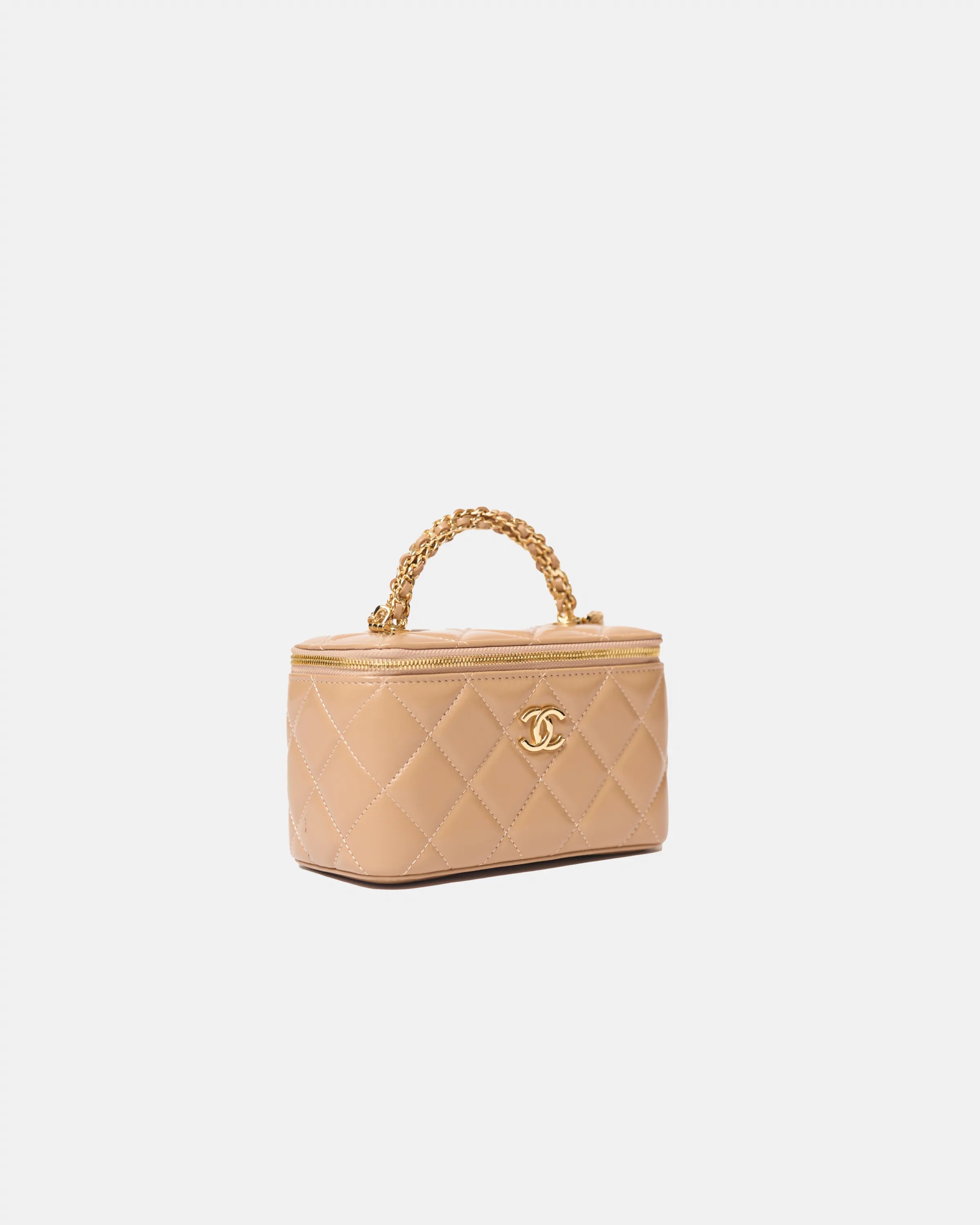 Chanel Vanity Case Lambskin Beige GHW