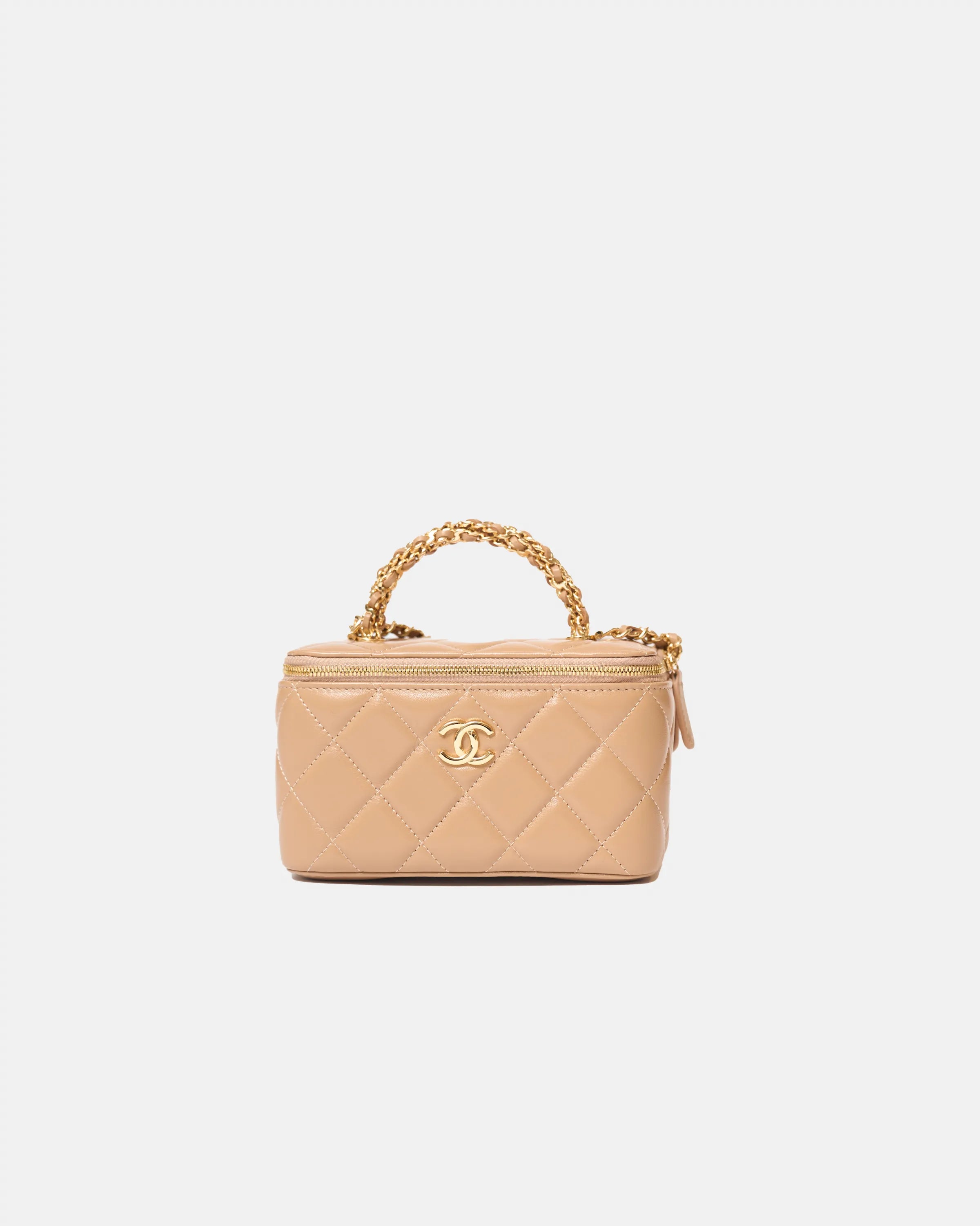 Chanel Vanity Case Lambskin Beige GHW