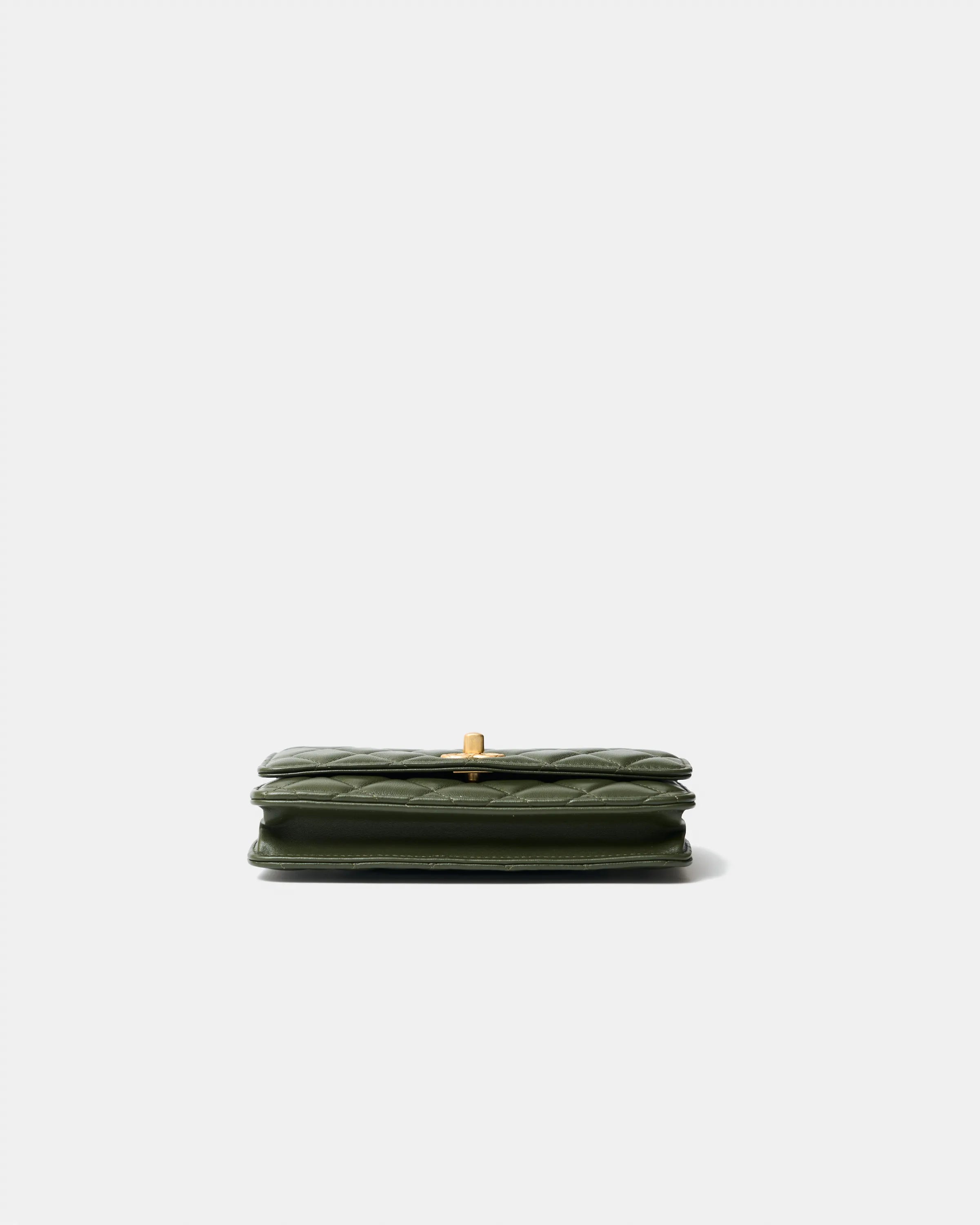 Chanel Wallet on Chain Olive Green Lambskin Gold-Tone Metal